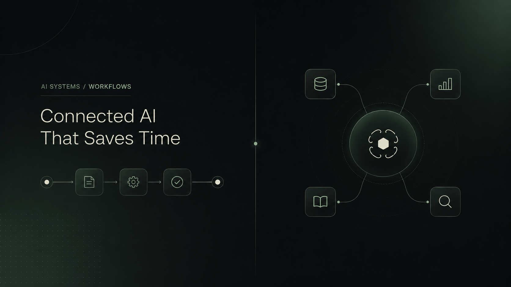 Traditional automation compared with a connected AI agent workflow